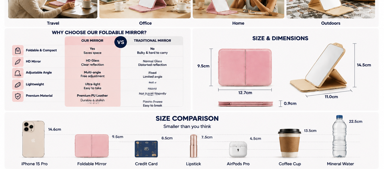 Foldable Compact Mirror