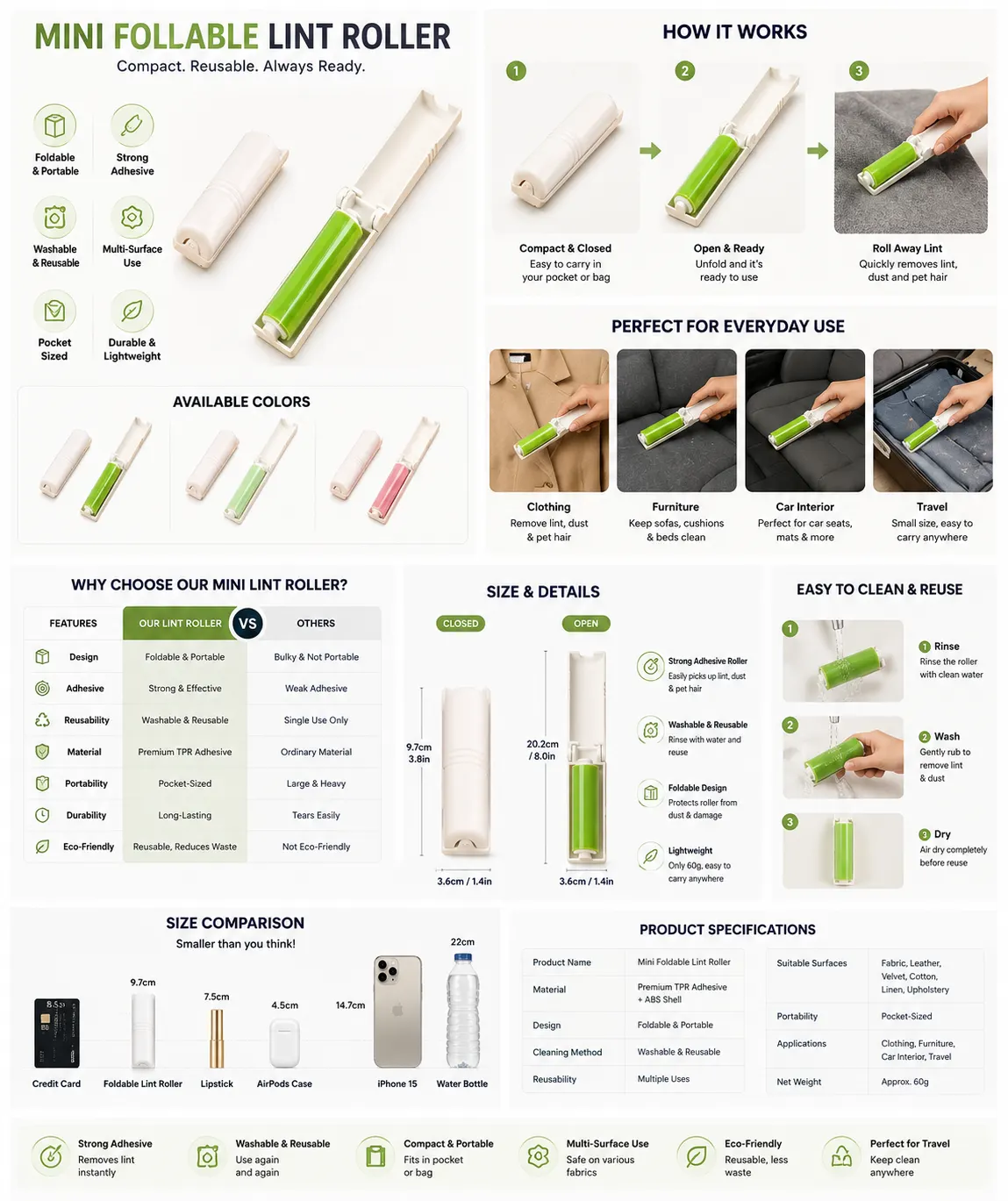 Foldable Lint Roller